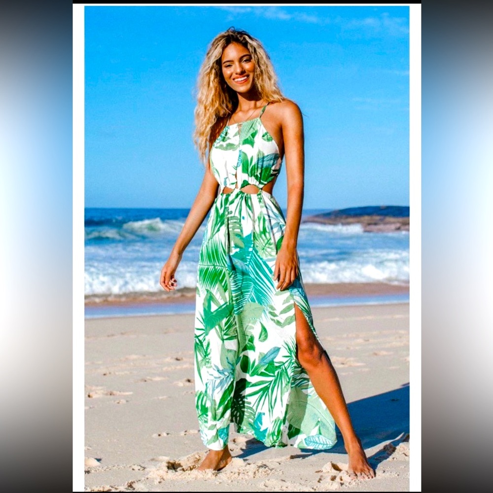 Ladies Boho Floral Maxi Dress